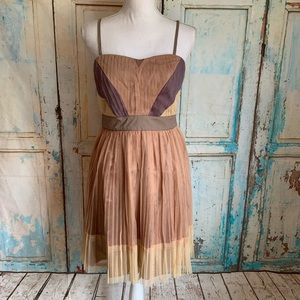 Pleated boho dress adjustable straps